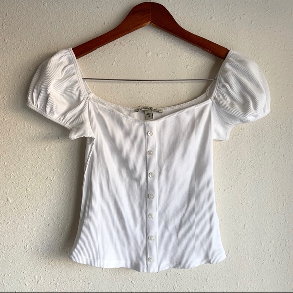 ❌SOLD❌ Express One Eleven Puff Sleeve Top Sz S - Picture 3 of 6